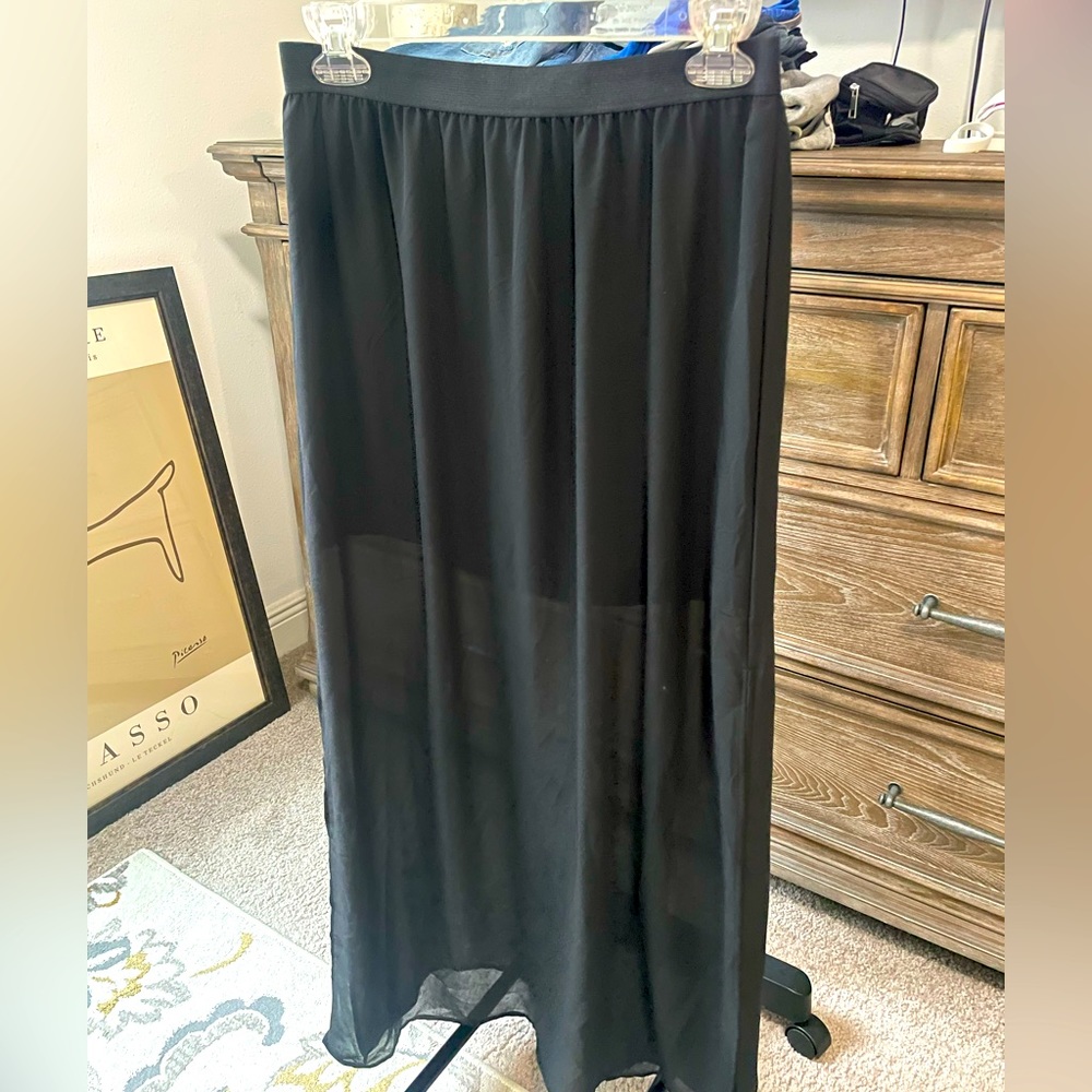 H&M sheer black maxi skirt